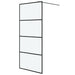 Perete cabină duș walk-in negru 90x195 cm sticlă ESG mată - WALTI WALTI
