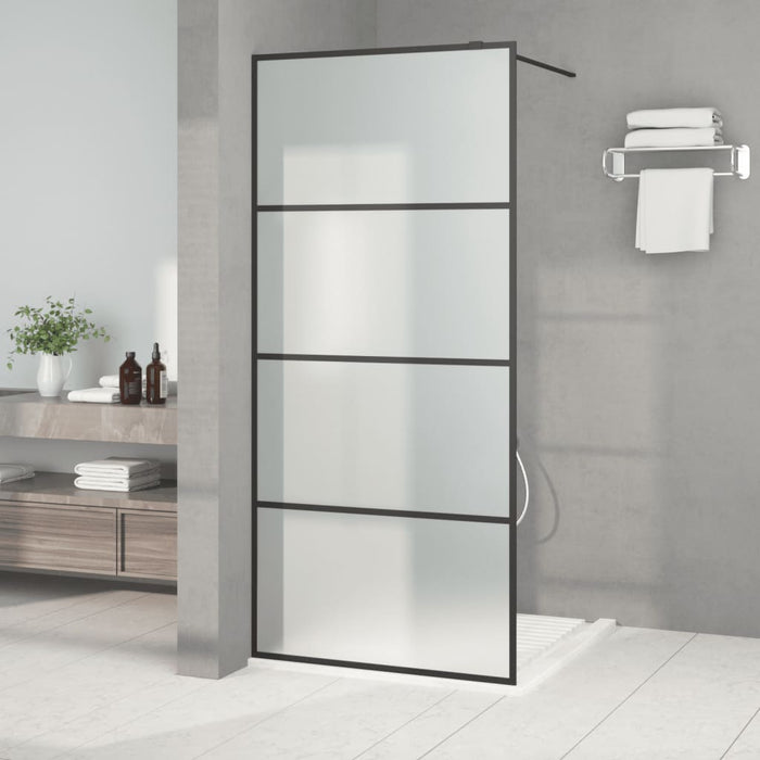 Perete cabină duș walk-in negru 90x195 cm sticlă ESG mată - WALTI WALTI