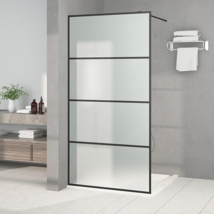 Perete cabină duș walk-in negru 100x195 cm sticlă ESG mată - WALTI WALTI