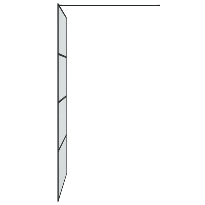Perete cabină duș walk-in negru 115x195 cm sticlă ESG mată - WALTI WALTI