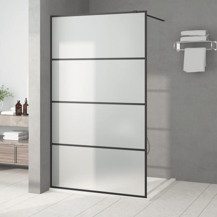 Perete cabină duș walk-in negru 115x195 cm sticlă ESG mată - WALTI WALTI