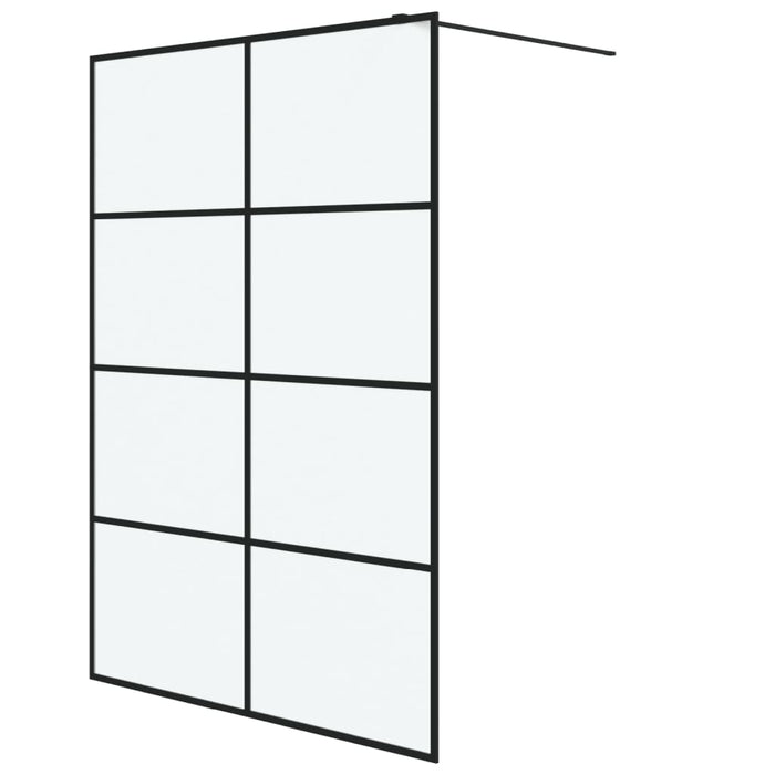 Perete cabină duș walk-in negru 140x195 cm sticlă ESG mată - WALTI WALTI