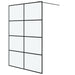 Perete cabină duș walk-in negru 140x195 cm sticlă ESG mată - WALTI WALTI