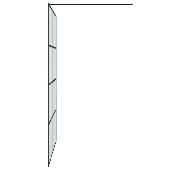 Perete cabină duș walk-in negru 140x195 cm sticlă ESG mată - WALTI WALTI