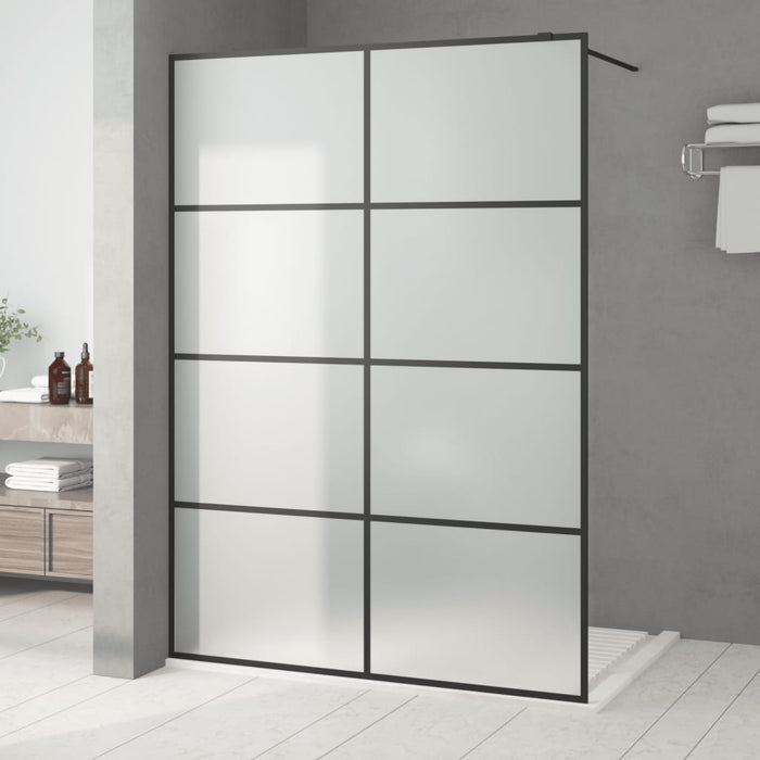 Perete cabină duș walk-in negru 140x195 cm sticlă ESG mată - WALTI WALTI