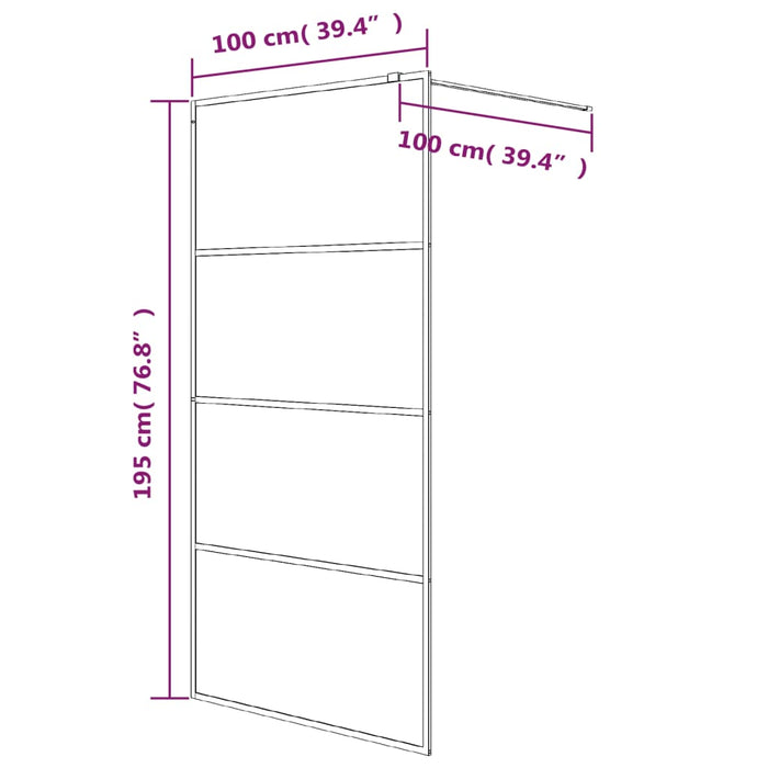 Paravan duș walk-in argintiu 100x195 cm sticlă ESG transparentă - WALTI WALTI