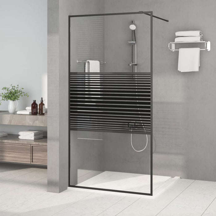 Paravan de duș walk-in negru 100x195 cm sticlă ESG transparentă - WALTI WALTI