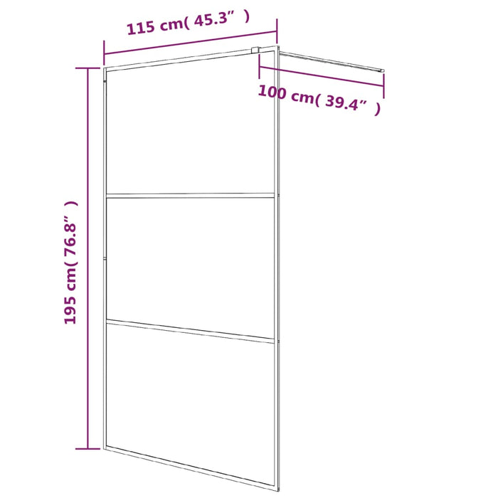 Paravan de duș walk-in negru 115x195 cm sticlă ESG transparentă - WALTI WALTI