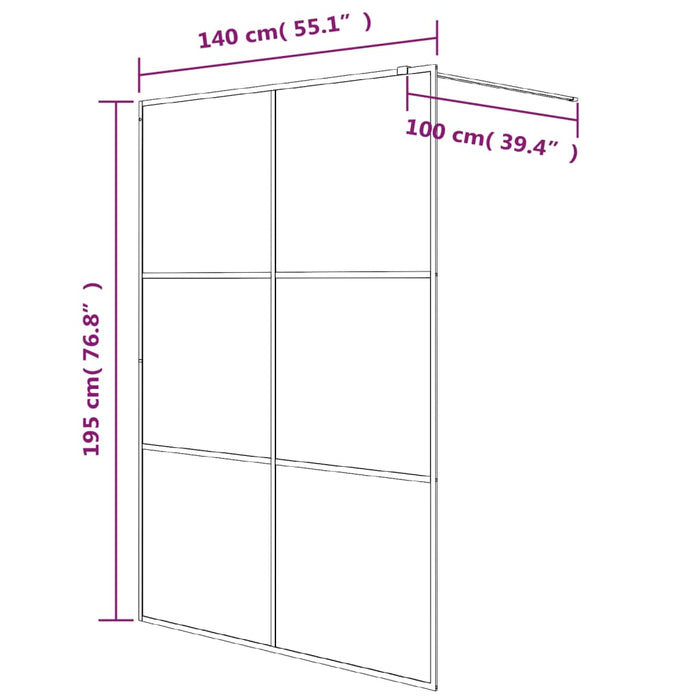 Paravan duș walk-in negru 140x195 cm sticlă ESG transparentă - WALTI WALTI
