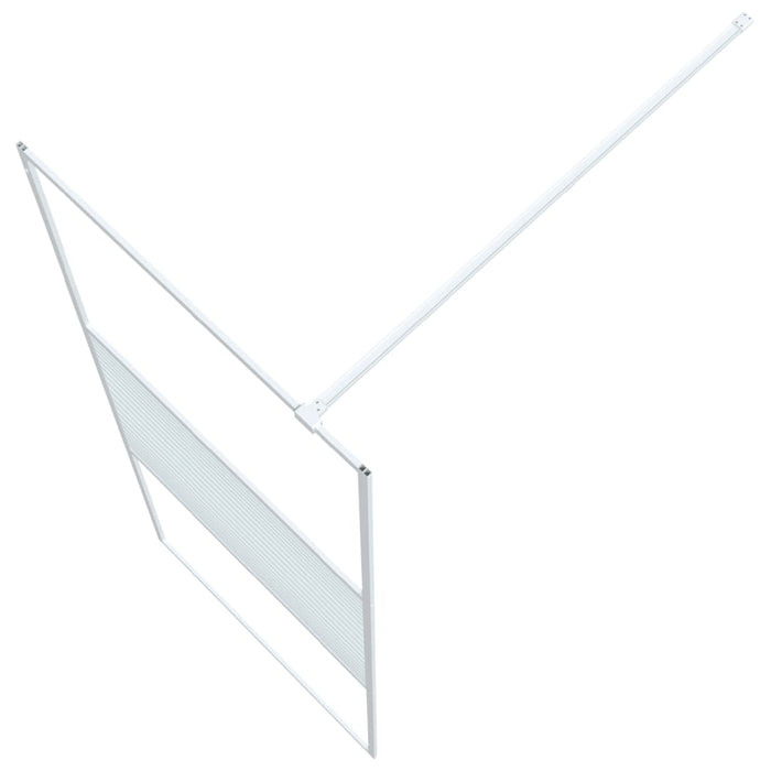 Perete de duș walk-in, alb, 80x195 cm, sticlă ESG transparentă - WALTI WALTI