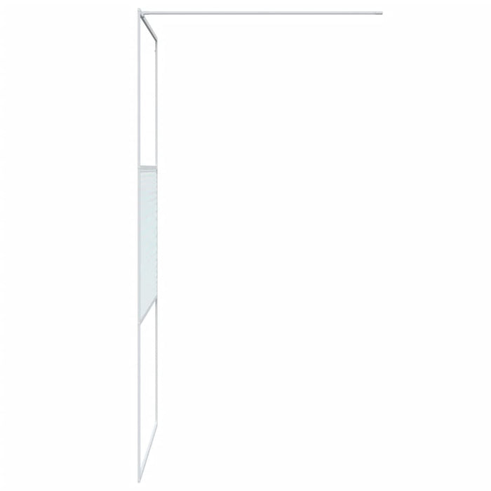 Perete de duș walk-in, alb, 100x195 cm, sticlă ESG transparentă - WALTI WALTI