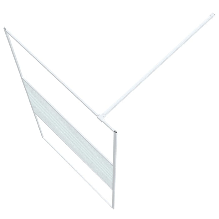 Perete de duș walk-in, alb, 100x195 cm, sticlă ESG transparentă - WALTI WALTI