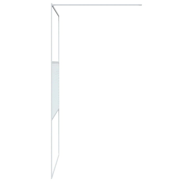 Perete de duș walk-in, alb, 115x195 cm, sticlă ESG transparentă - WALTI WALTI