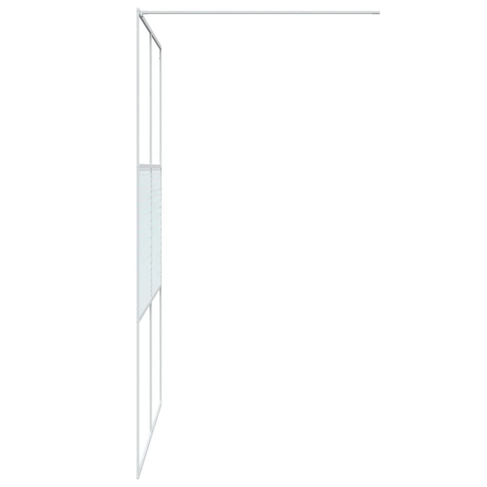 Perete de duș walk-in, alb, 140x195 cm, sticlă ESG transparentă - WALTI WALTI