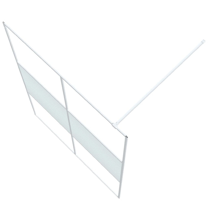 Perete de duș walk-in, alb, 140x195 cm, sticlă ESG transparentă - WALTI WALTI