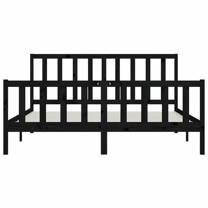 Cadru de pat Super King, negru, 180x200 cm, lemn masiv WALTI