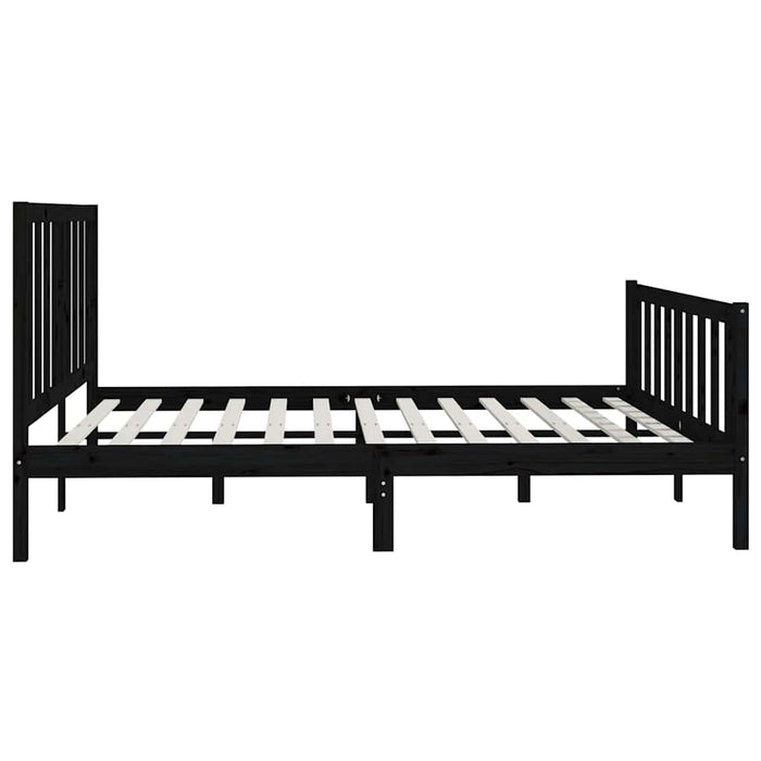 Cadru de pat Super King, negru, 180x200 cm, lemn masiv WALTI