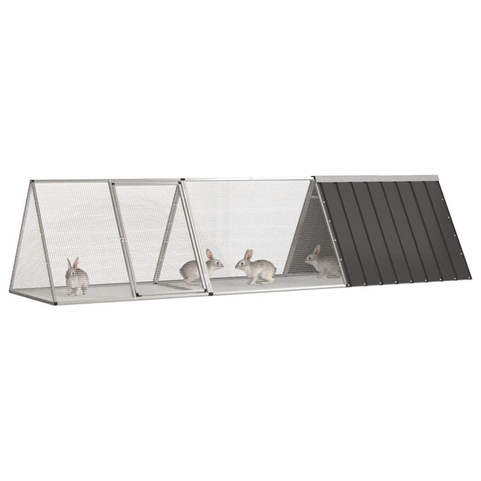 Cușcă pentru iepuri, antracit, 302,5x80,5x71 cm, oțel galvanizat - WALTI WALTI