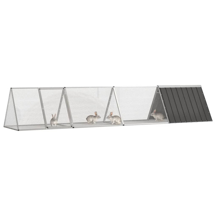 Cușcă pentru iepuri, antracit 403,5x80,5x71 cm oțel galvanizat - WALTI WALTI