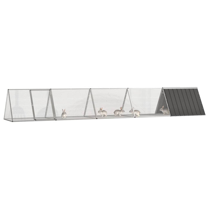 Cușcă pentru iepuri antracit 504,5x80,5x71 cm oțel galvanizat - WALTI WALTI