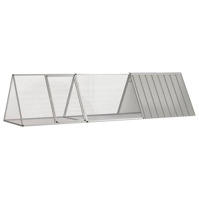 Cușcă pentru iepuri gri 302,5x80,5x71 cm oțel galvanizat - WALTI WALTI