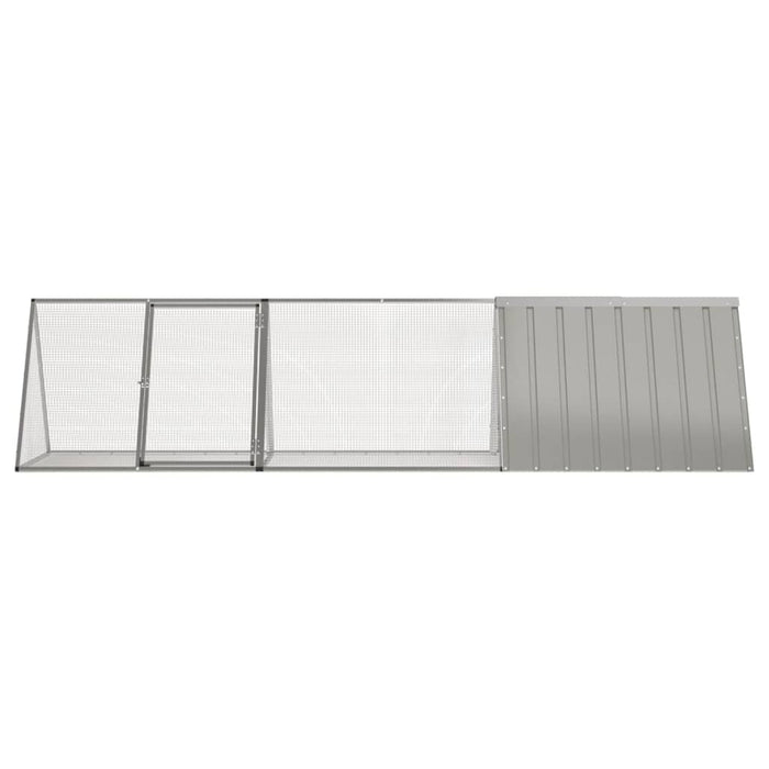 Cușcă pentru iepuri gri 302,5x80,5x71 cm oțel galvanizat - WALTI WALTI