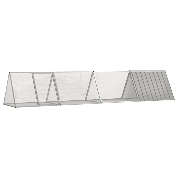 Cușcă pentru iepuri, gri, 403,5x80,5x71 cm, oțel galvanizat - WALTI WALTI