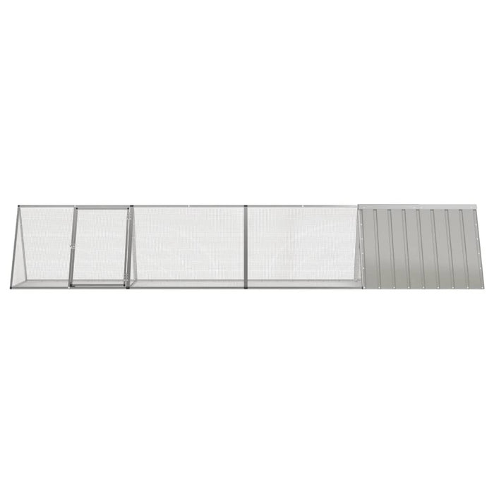 Cușcă pentru iepuri, gri, 403,5x80,5x71 cm, oțel galvanizat - WALTI WALTI