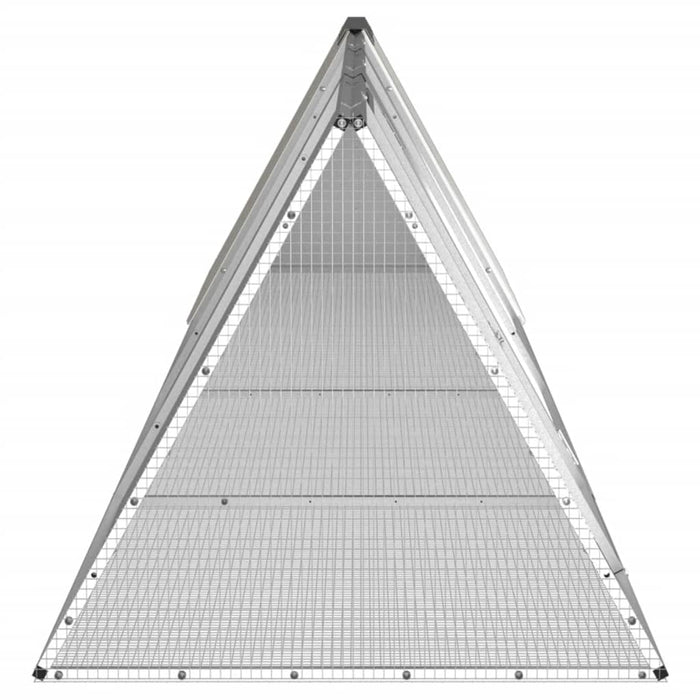 Cușcă pentru iepuri, gri, 403,5x80,5x71 cm, oțel galvanizat - WALTI WALTI