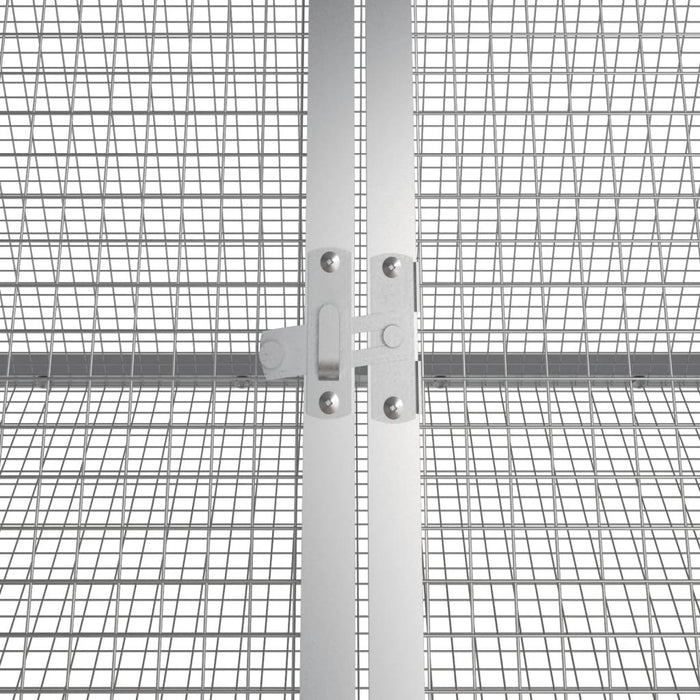 Cușcă pentru iepuri, gri, 403,5x80,5x71 cm, oțel galvanizat - WALTI WALTI