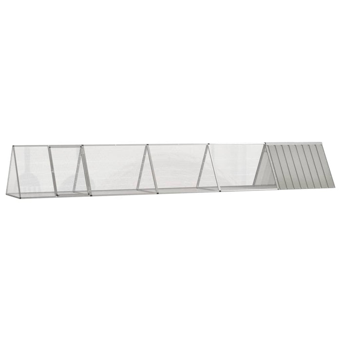 Cușcă pentru iepuri, gri, 504,5x80,5x71 cm, oțel galvanizat - WALTI WALTI