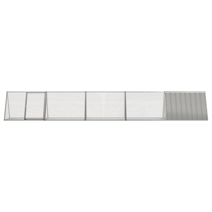 Cușcă pentru iepuri, gri, 504,5x80,5x71 cm, oțel galvanizat - WALTI WALTI
