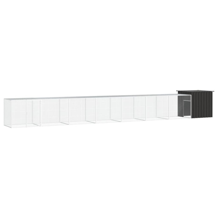 Coteț pentru păsări, antracit, 800x91x100 cm, oțel galvanizat - WALTI WALTI