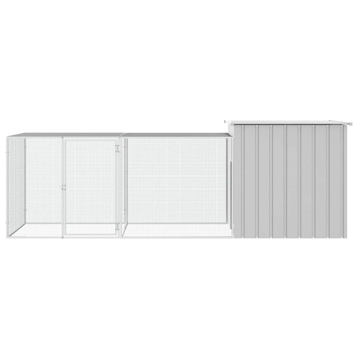 Coteț pentru păsări, gri, 300x91x100 cm, oțel galvanizat - WALTI WALTI