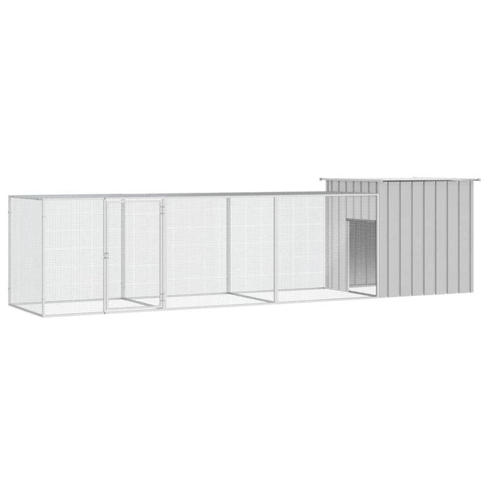 Coteț pentru păsări, gri, 400x91x100 cm, oțel galvanizat - WALTI WALTI