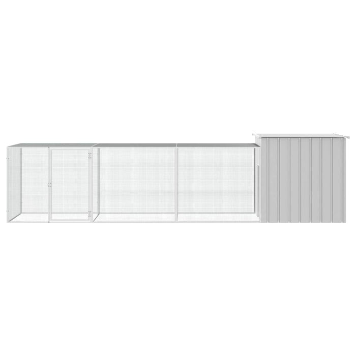 Coteț pentru păsări, gri, 400x91x100 cm, oțel galvanizat - WALTI WALTI