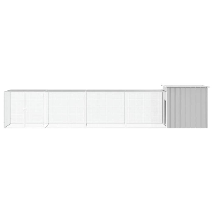 Coteț pentru păsări, gri, 500x91x100 cm, oțel galvanizat - WALTI WALTI