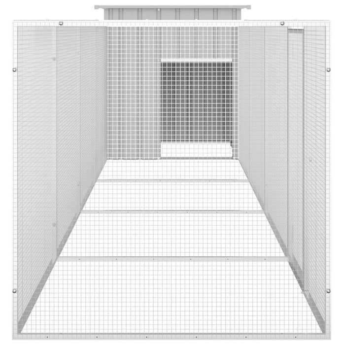 Coteț pentru păsări, gri, 500x91x100 cm, oțel galvanizat - WALTI WALTI