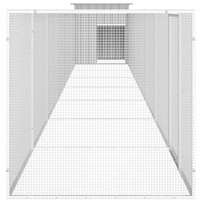 Coteț pentru păsări, gri, 700x91x100 cm, oțel galvanizat - WALTI WALTI