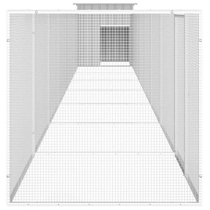 Coteț pentru păsări, gri, 800x91x100 cm, oțel galvanizat - WALTI WALTI