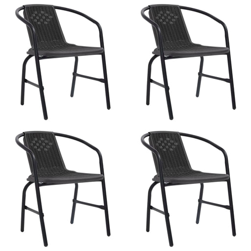 Scaune de grădină, 4 buc., ratan din plastic și oțel, 110 kg - WALTI WALTI