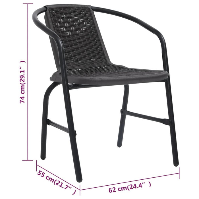 Scaune de grădină, 8 buc., ratan din plastic și oțel, 110 kg - WALTI WALTI