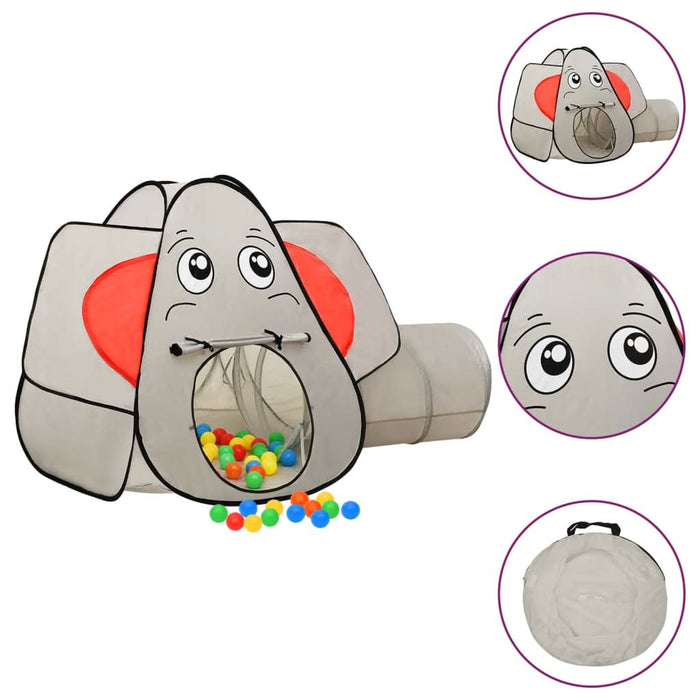Cort de joacă elefant pentru copii 250 bile, gri, 174x86x101 cm - WALTI WALTI