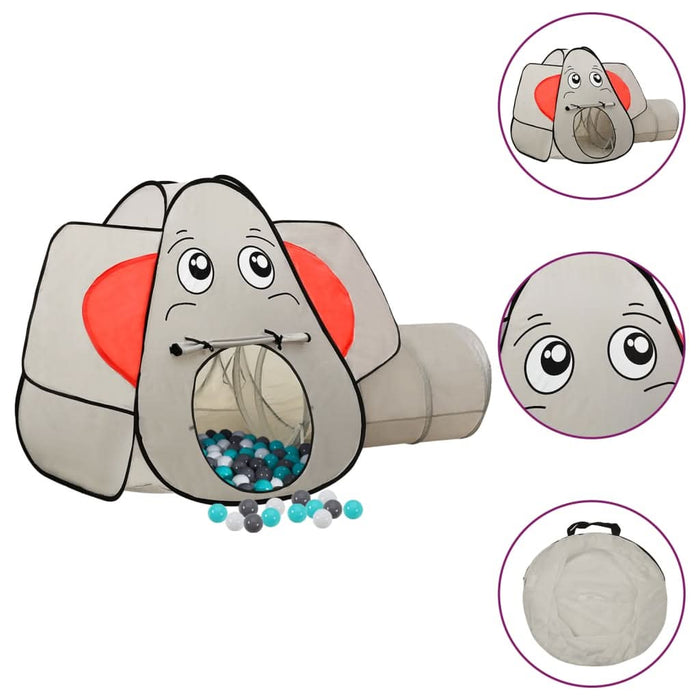 Cort de joacă elefant pentru copii 250 bile, gri, 174x86x101 cm - WALTI WALTI