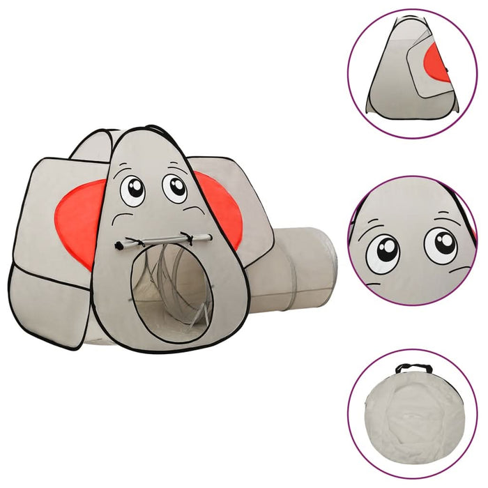 Cort de joacă elefant pentru copii 250 bile, gri, 174x86x101 cm - WALTI WALTI