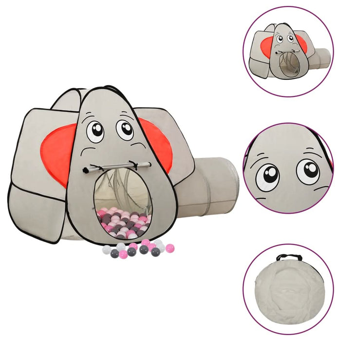 Cort de joacă elefant pentru copii 250 bile, gri, 174x86x101 cm - WALTI WALTI