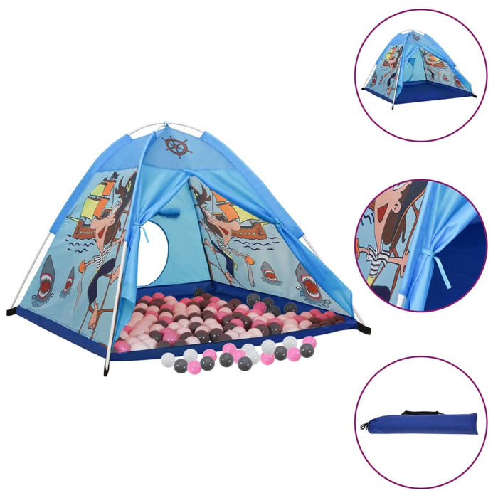 Cort de joacă pentru copii cu 250 bile, albastru, 120x120x90 cm - WALTI WALTI