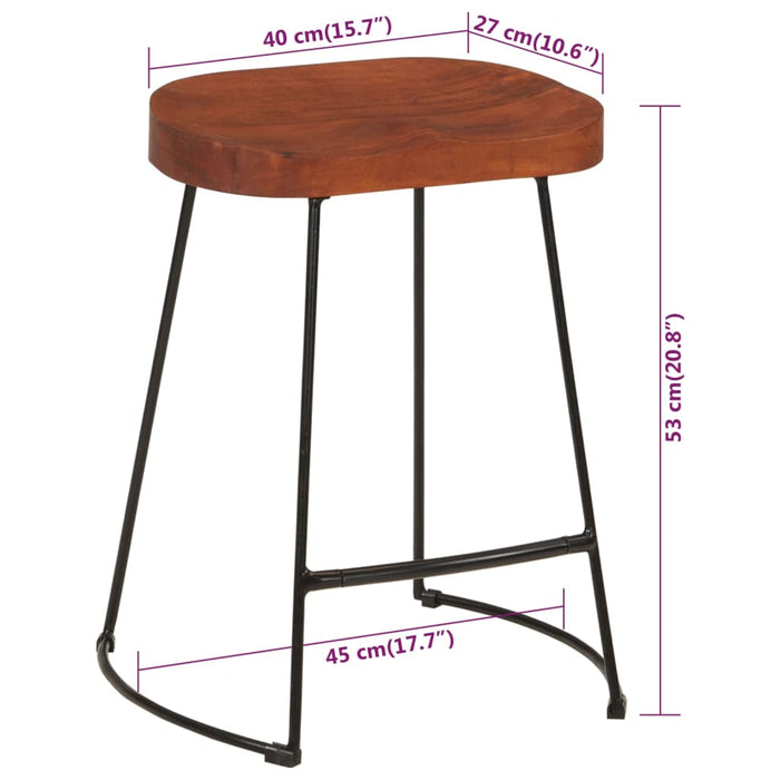 Scaune de bar Gavin 2 buc. 45,5x38x53 cm lemn masiv de mango - WALTI WALTI