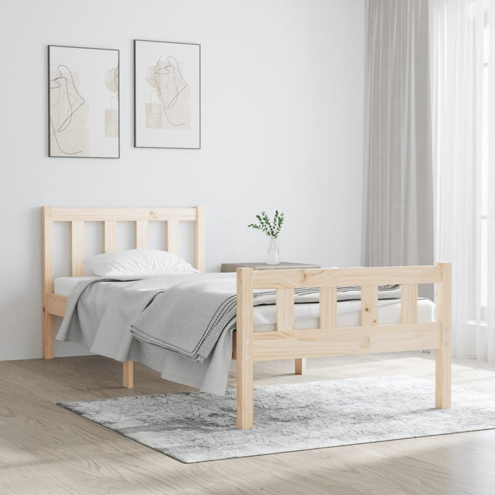 Cadru de pat mic single, 75x190 cm, lemn masiv WALTI