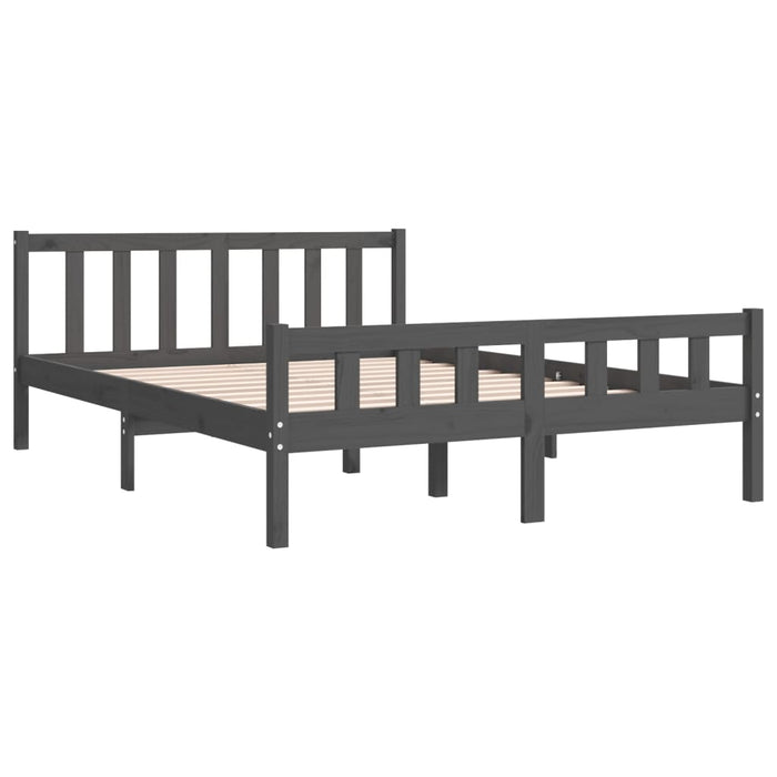 Cadru de pat, gri, 140x190 cm, lemn masiv de pin WALTI